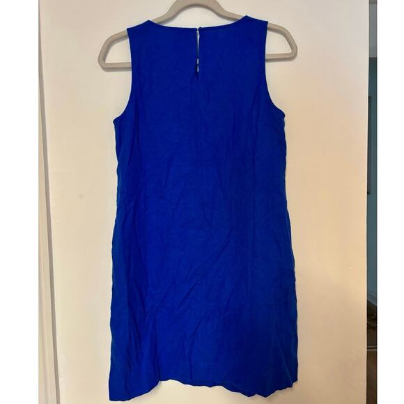 NWT J.Crew Linen Blended Sleeveless Mini Dress In Bright Grotto Size 0 - Picture 7 of 7